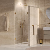 BRAUER Void pendeldeuren helder glas 70x200 incl. glascoating PVD goud geborsteld GS-VON4H70200GG