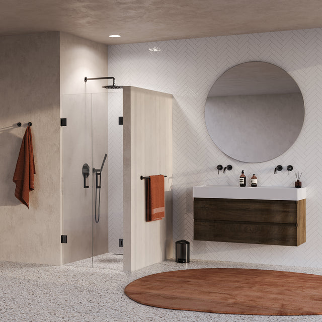 BRAUER Void pendeldeuren helder glas 70x200 incl. glascoating PVD gunmetal geborsteld GS-VON4H70200GM