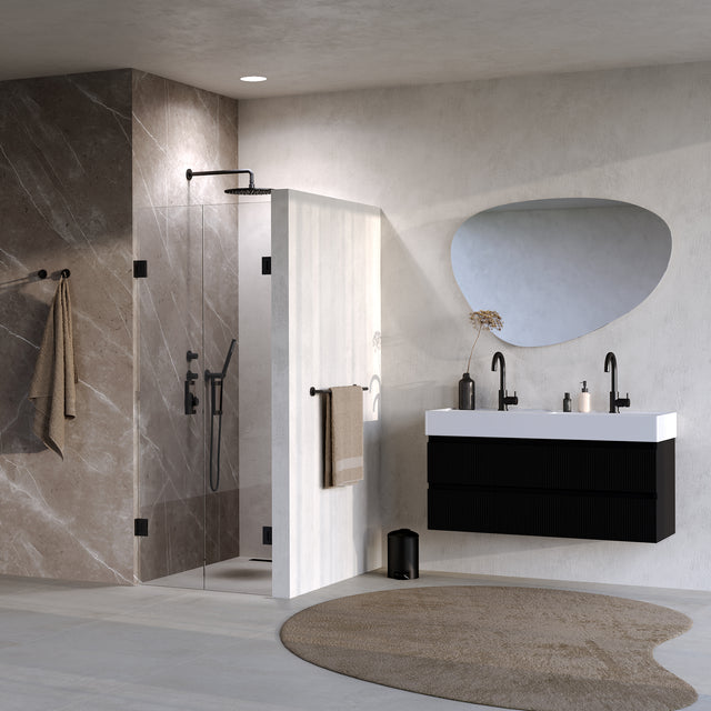 BRAUER Void pendeldeuren helder glas 80x200 incl. glascoating mat zwart GS-VON4H80200MZ