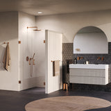 BRAUER Void pendeldeuren helder glas 90x200 incl. glascoating PVD koper geborsteld GS-VON4H90200GK