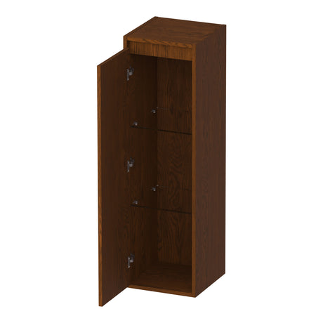 BRAUER Adore hoge kast 120 met 1 deur greeploos linksdraaiend lamellen eiken bruin HK-AD120LLEB