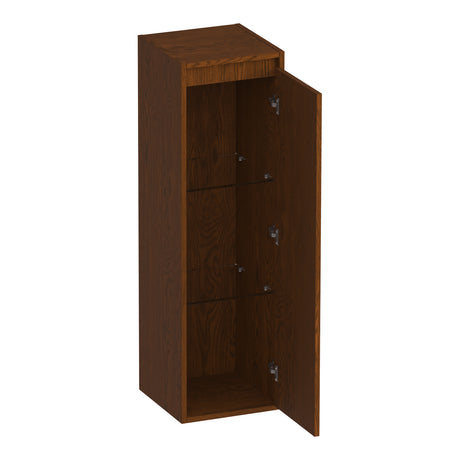 BRAUER Adore hoge kast 120 met 1 deur greeploos rechtsdraaiend lamellen eiken bruin HK-AD120RLEB