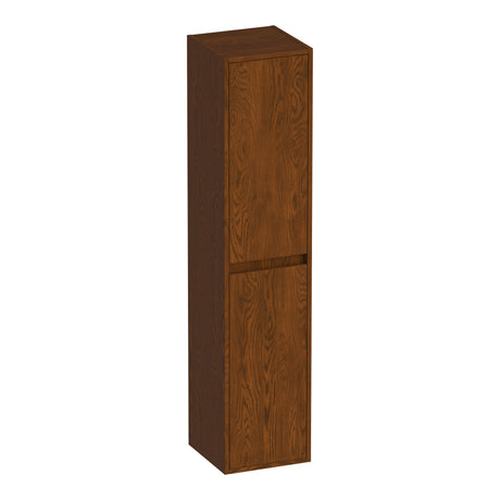 BRAUER Adore hoge kast 160 met 2 deuren greeploos links- of rechtsdraaiend lamellen eiken bruin HK-AD160LEB