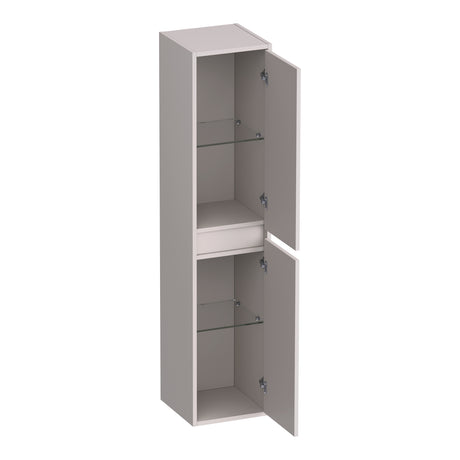 BRAUER Adore hoge kast 160 met 2 deuren greeploos links- of rechtsdraaiend mat zand HK-AD160MS