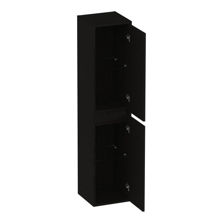 BRAUER Adore hoge kast 160 met 2 deuren greeploos links- of rechtsdraaiend Timber Black HK-AD160TB