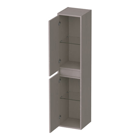 BRAUER Adore hoge kast 160 met 2 deuren greeploos links- of rechtsdraaiend Timber Greige HK-AD160TE