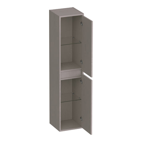 BRAUER Adore hoge kast 160 met 2 deuren greeploos links- of rechtsdraaiend Timber Greige HK-AD160TE