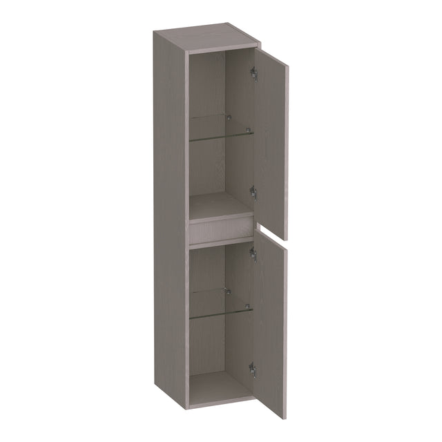 BRAUER Adore hoge kast 160 met 2 deuren greeploos links- of rechtsdraaiend Timber Greige HK-AD160TE