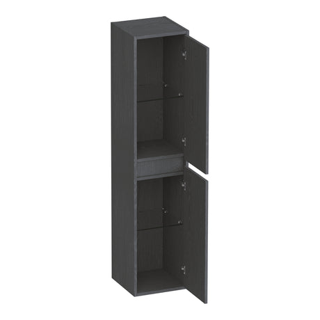 BRAUER Adore hoge kast 160 met 2 deuren greeploos links- of rechtsdraaiend Timber Grey HK-AD160TG