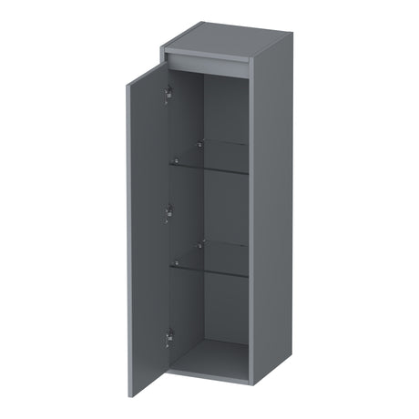 BRAUER Adore Wavy hoge kast 120 met 1 deur greeploos linksdraaiend mat grijs HK-ADW120LMG