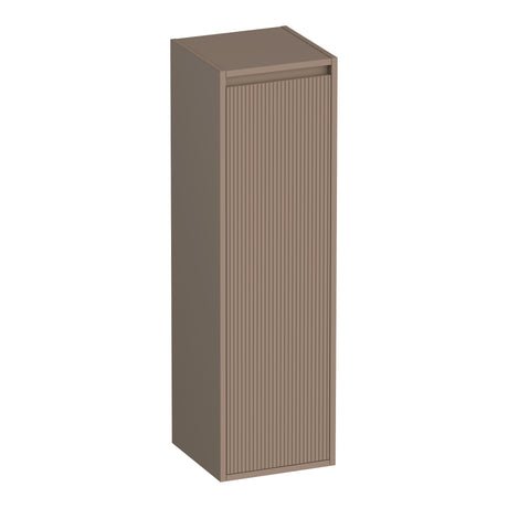 BRAUER Adore Wavy hoge kast 120 met 1 deur greeploos linksdraaiend mat mokka HK-ADW120LMM