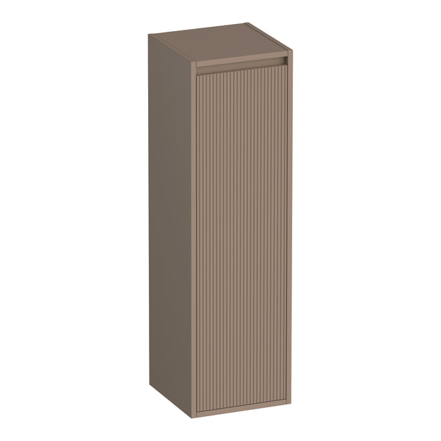 BRAUER Adore Wavy hoge kast 120 met 1 deur greeploos linksdraaiend mat mokka HK-ADW120LMM