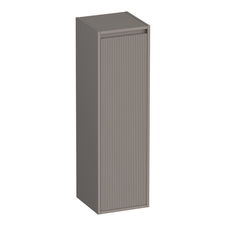 BRAUER Adore Wavy hoge kast 120 met 1 deur greeploos linksdraaiend mat taupe HK-ADW120LMT