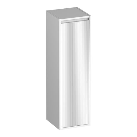 BRAUER Adore Wavy hoge kast 120 met 1 deur greeploos linksdraaiend mat wit HK-ADW120LMW