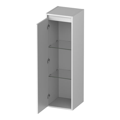 BRAUER Adore Wavy hoge kast 120 met 1 deur greeploos linksdraaiend mat wit HK-ADW120LMW