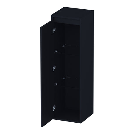 BRAUER Adore Wavy hoge kast 120 met 1 deur greeploos linksdraaiend mat zwart HK-ADW120LMZ
