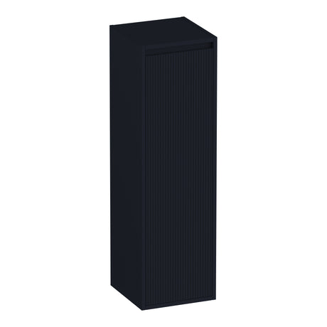 BRAUER Adore Wavy hoge kast 120 met 1 deur greeploos rechtsdraaiend mat zwart HK-ADW120RMZ