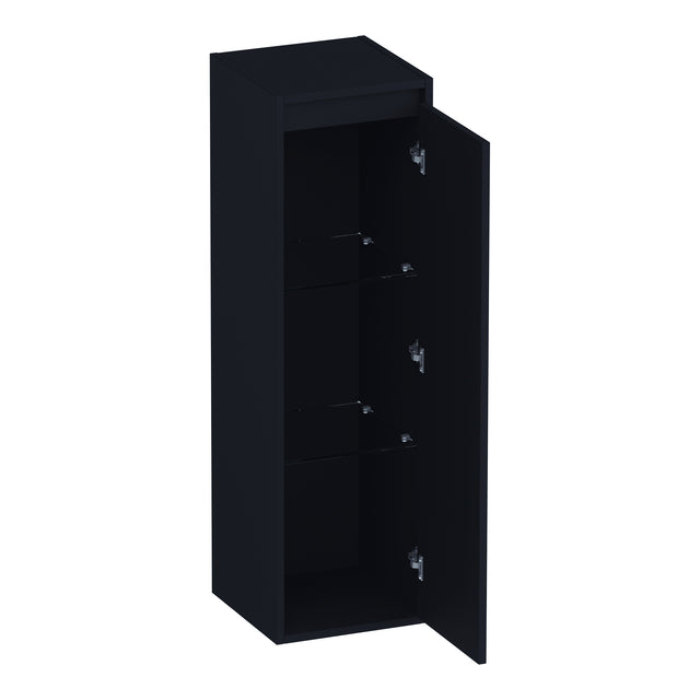 BRAUER Adore Wavy hoge kast 120 met 1 deur greeploos rechtsdraaiend mat zwart HK-ADW120RMZ
