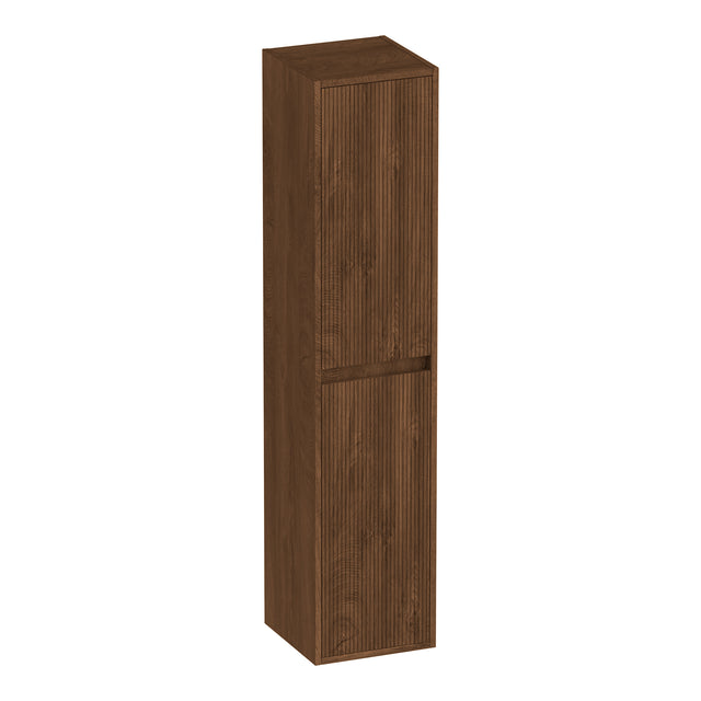 BRAUER Adore Wavy hoge kast 160 met 2 deuren greeploos links- of rechtsdraaiend Forest Cacao HK-ADW160FC