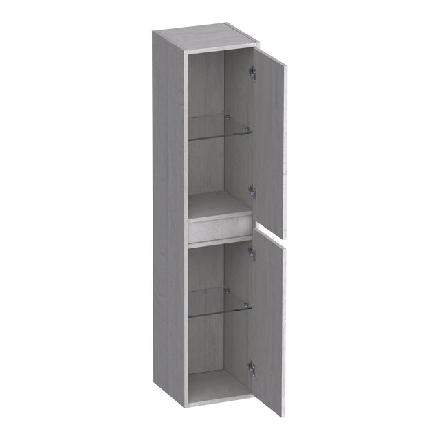 BRAUER Adore Wavy hoge kast 160 met 2 deuren greeploos links- of rechtsdraaiend Forest Seashell HK-ADW160FS