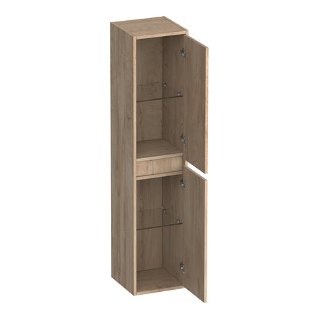 BRAUER Adore Wavy hoge kast 160 met 2 deuren greeploos links- of rechtsdraaiend Forest Wheat HK-ADW160FW