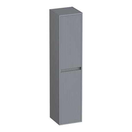 BRAUER Adore Wavy hoge kast 160 met 2 deuren greeploos links- of rechtsdraaiend mat grijs HK-ADW160MG
