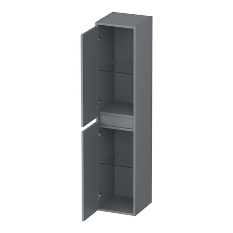 BRAUER Adore Wavy hoge kast 160 met 2 deuren greeploos links- of rechtsdraaiend mat grijs HK-ADW160MG