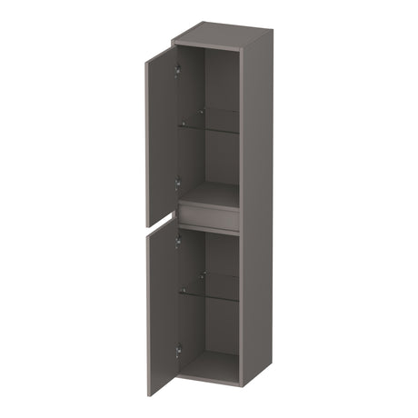 BRAUER Adore Wavy hoge kast 160 met 2 deuren greeploos links- of rechtsdraaiend mat taupe HK-ADW160MT