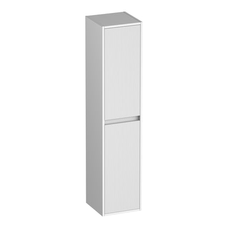 BRAUER Adore Wavy hoge kast 160 met 2 deuren greeploos links- of rechtsdraaiend mat wit HK-ADW160MW