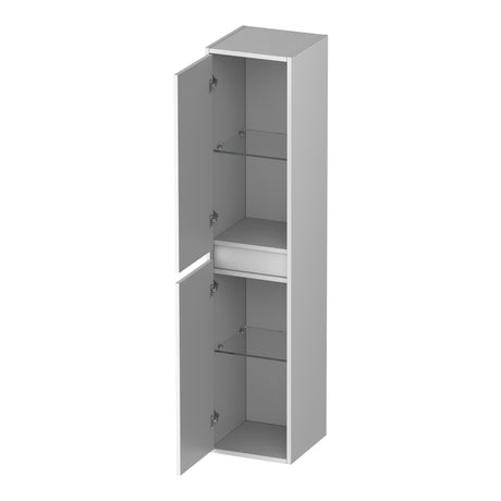 BRAUER Adore Wavy hoge kast 160 met 2 deuren greeploos links- of rechtsdraaiend mat wit HK-ADW160MW