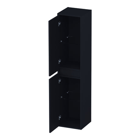 BRAUER Adore Wavy hoge kast 160 met 2 deuren greeploos links- of rechtsdraaiend mat zwart HK-ADW160MZ