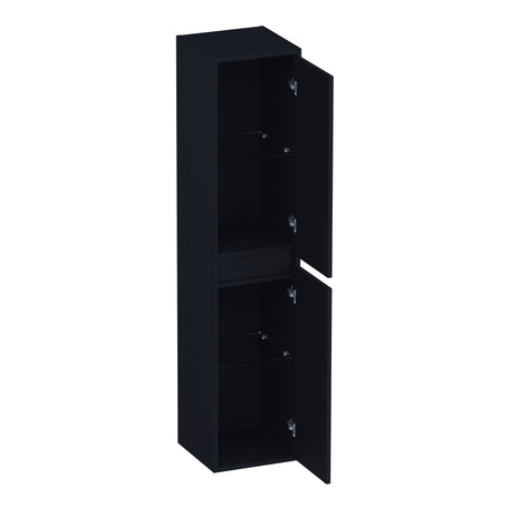 BRAUER Adore Wavy hoge kast 160 met 2 deuren greeploos links- of rechtsdraaiend mat zwart HK-ADW160MZ