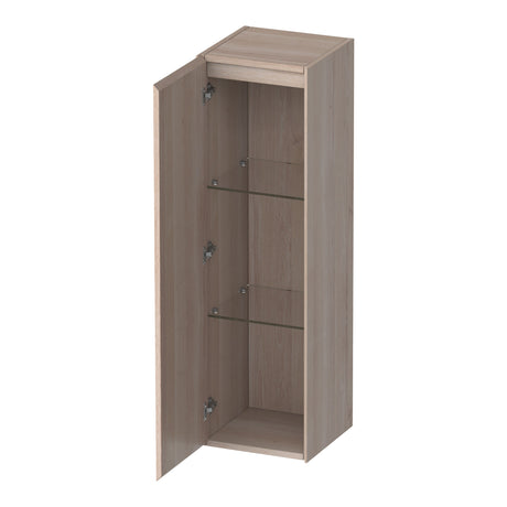 BRAUER Inspire hoge kast 120 met 1 deur greeploos linksdraaiend lamellen eiken wit HK-IN120LLEW