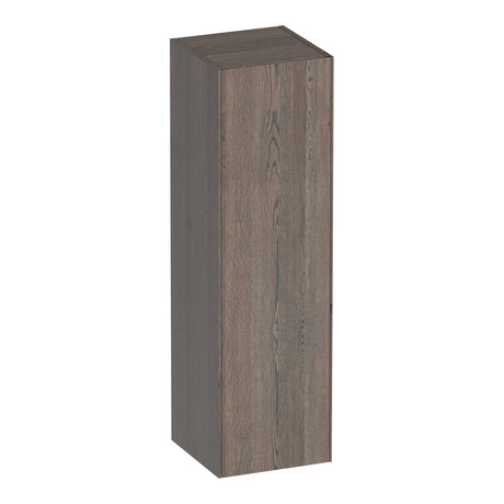 BRAUER Inspire hoge kast 120 met 1 deur greeploos linksdraaiend lamellen eiken zwart HK-IN120LLEZ