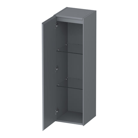 BRAUER Inspire hoge kast 120 met 1 deur greeploos linksdraaiend mat grijs HK-IN120LMG