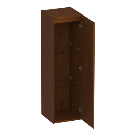 BRAUER Inspire hoge kast 120 met 1 deur greeploos rechtsdraaiend lamellen eiken bruin HK-IN120RLEB