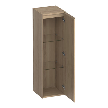 BRAUER Inspire hoge kast 120 met 1 deur greeploos rechtsdraaiend lamellen eiken naturel HK-IN120RLEN