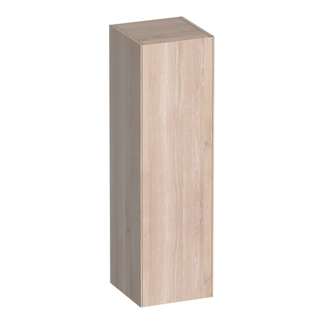 BRAUER Inspire hoge kast 120 met 1 deur greeploos rechtsdraaiend lamellen eiken wit HK-IN120RLEW