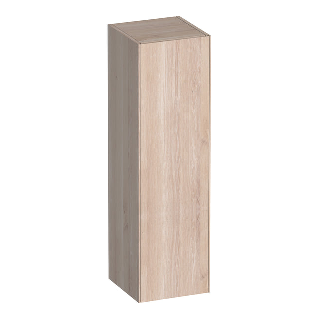 BRAUER Inspire hoge kast 120 met 1 deur greeploos rechtsdraaiend lamellen eiken wit HK-IN120RLEW