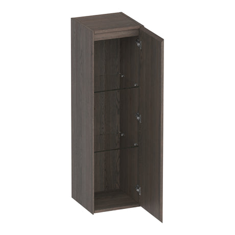 BRAUER Inspire hoge kast 120 met 1 deur greeploos rechtsdraaiend lamellen eiken zwart HK-IN120RLEZ