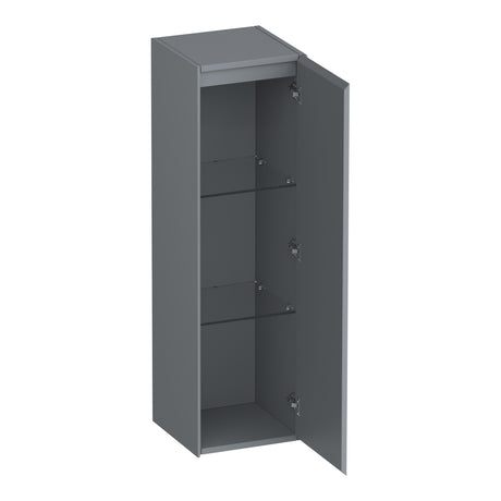 BRAUER Inspire hoge kast 120 met 1 deur greeploos rechtsdraaiend mat grijs HK-IN120RMG