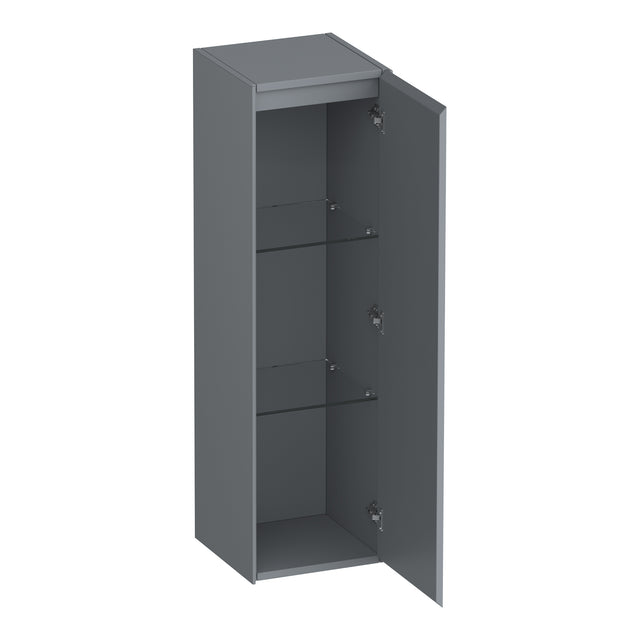 BRAUER Inspire hoge kast 120 met 1 deur greeploos rechtsdraaiend mat grijs HK-IN120RMG
