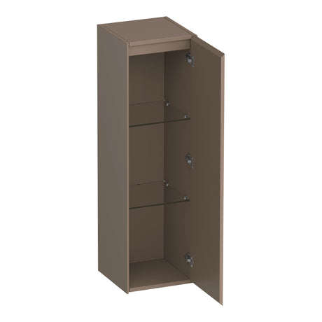 BRAUER Inspire hoge kast 120 met 1 deur greeploos rechtsdraaiend mat mokka HK-IN120RMM