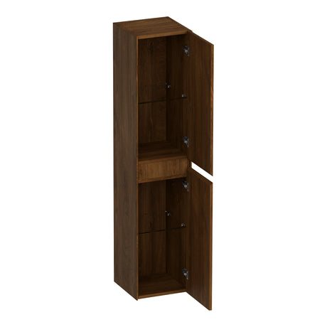 BRAUER Inspire hoge kast 160 met 2 deuren greeploos links- of rechtsdraaiend Forest Cacao HK-IN160FC