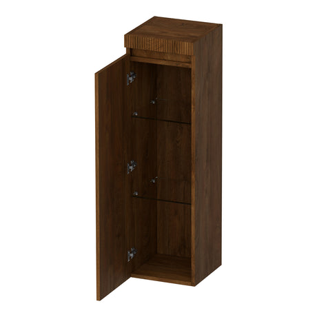 BRAUER Joy Wavy hoge kast 120 met 1 deur greeploos linksdraaiend Forest Cacao HK-JYW120LFC