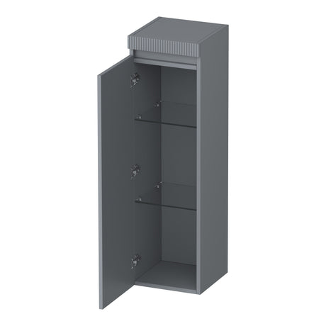 BRAUER Joy Wavy hoge kast 120 met 1 deur greeploos linksdraaiend mat grijs HK-JYW120LMG