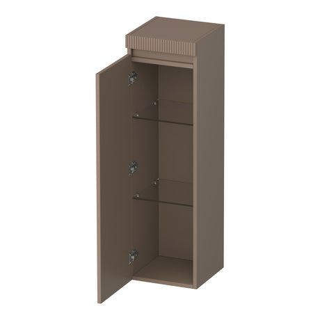 BRAUER Joy Wavy hoge kast 120 met 1 deur greeploos linksdraaiend mat mokka HK-JYW120LMM