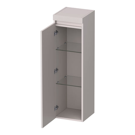 BRAUER Joy Wavy hoge kast 120 met 1 deur greeploos linksdraaiend mat zand HK-JYW120LMS