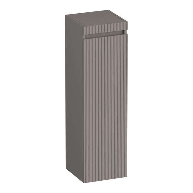 BRAUER Joy Wavy hoge kast 120 met 1 deur greeploos linksdraaiend mat taupe HK-JYW120LMT