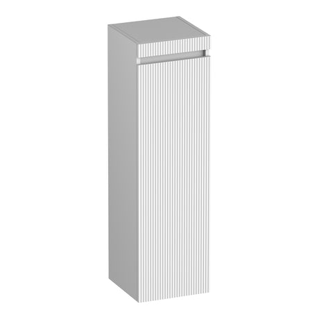 BRAUER Joy Wavy hoge kast 120 met 1 deur greeploos linksdraaiend mat wit HK-JYW120LMW